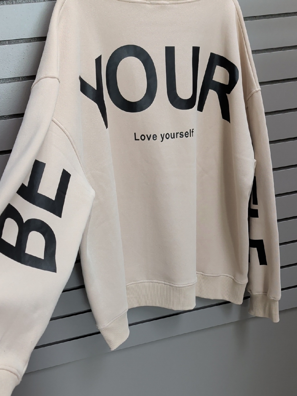 Be Yourself Graphic Sweatshirt - Neutral Beige 3X